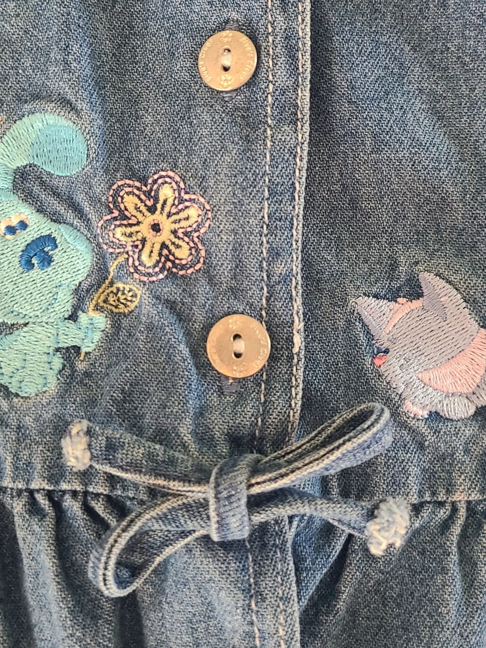 Children's Denim Dress with Blues Clues Embroidery -